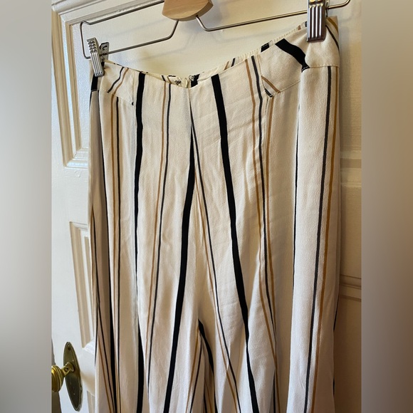 🌻Anthropologie White Striped Whited Wide Leg Pants - Picture 6 of 12